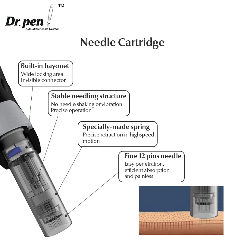 Authentic Dr. pen Ultima A7 and 12 pcs needles Professional Microneedling Skincare Kits Derma Auto Pen