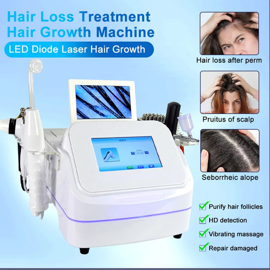 Professional Hair Loss Scalp Treatment Machine HD 50X 200X Scalp Analysis Machine 7 in 1 Hair restoration Machine