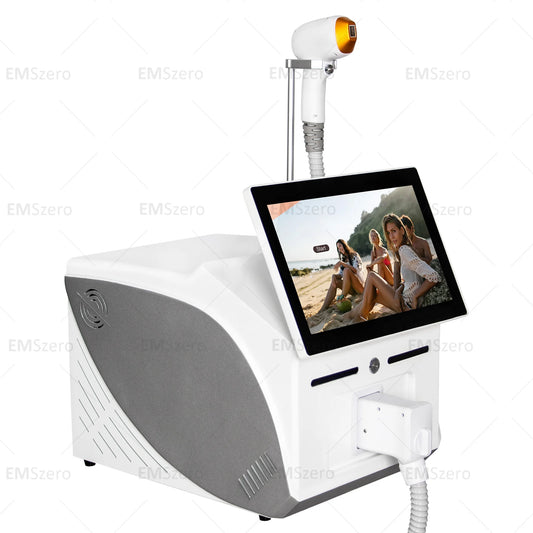 Permanent safe painless diode laser hair removal 808nm 755nm 1064nm three wavelength machine platinum ice technology physical ca