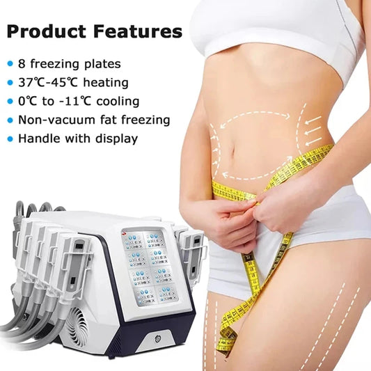 Remove Fat 8 Handles Diamond Ice Cryo Pads Cold Body Sculpting Criolipolisis Equipment2023 Professional Weight Loss Machine For