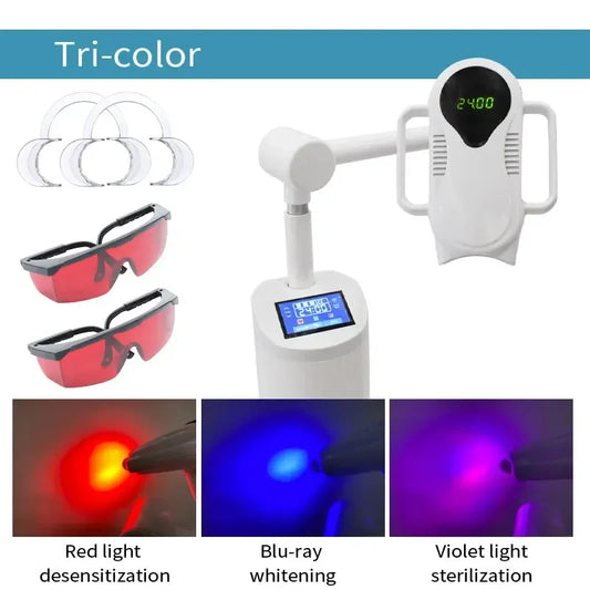 80w Dental Teeth Whitening Accelerator Three Color Led Light 240-300MW/cm² Teeth Whitening Bleaching Dental Professional Lamp