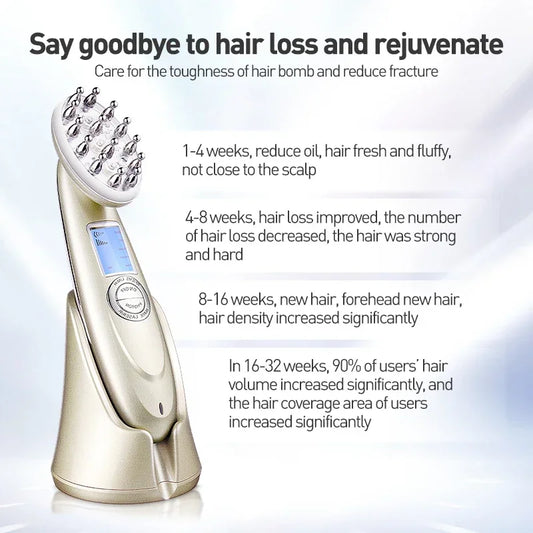 EMS Electric Laser Hair Growth Comb Infrared RF Vibration Massager Microcurrent Hair Care Loss Treatment Hair Regrowth
