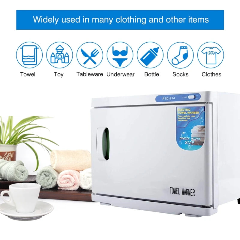 2-In-1 Hot Towel Heater UV Disinfection Box For Rapid Heating 23L large capacity In Facial Hydrotherapy Beauty Massage Salon