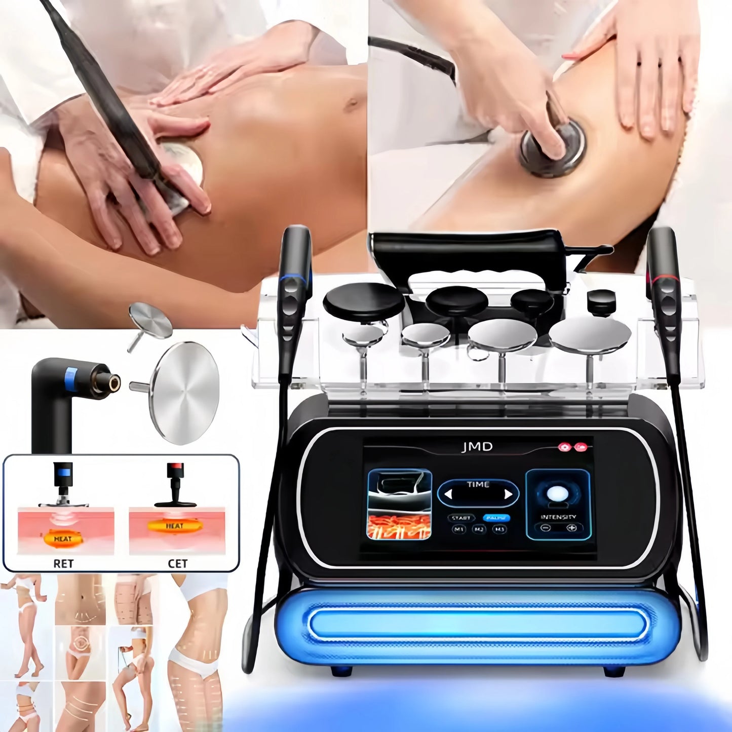 3 in 1 448KHZ RF Tecar Therapy RET CET Diathermy Body Sliming Machine Pain Relief Skin Tightening INDIBA Deep Care 2025