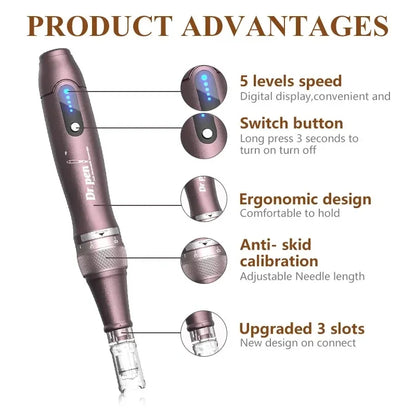 Dr.pen Ultima A10 with 2pcs Cartridge Wireless Skin Care Derma Pen Micro Skin Pen Skin Rejuvenation Machine