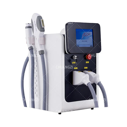 Three in One Semiconductor Laser OPT IPL Hair Removal Machine Portable ND Yag Laser Tattoo Removal Professional Beauty Laser Equ