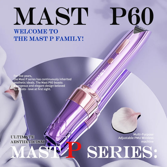 Mast P60 Wireless Tattoo Pen Machine With 2.2mm-3.2mm Adjustable Stroke Length Eyebrow Lips Permanent Makeup Machine