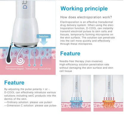 2025 NEW Dcool Portable Cool + Hot + EMS For Skin Tightening Anti Puffiness Facial Electroporation Machine Beauty Device