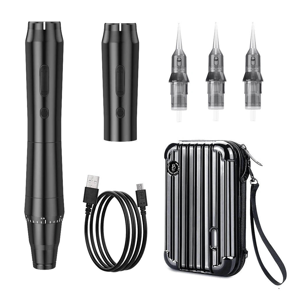 Biomaser TP010 Wireless Tattoo Machine SPMU Machine Kits Eyebrow Digital Permanent Makeup Dermografo Microneedling Machine Pen