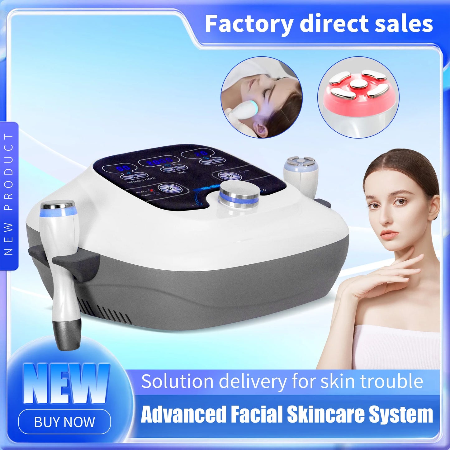 Newest Electroporation Cooling Heating Skin Lifting Multipolar Rrequency Wrinkle Removal Whitening Facial Electroporatio Machine