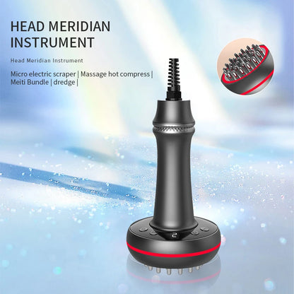 Electric Meridian Brush Gua Sha Body Massager Vibrate Microcurrent Hot Compress Scraping Lymphatic Drainage Machine Fat Burner