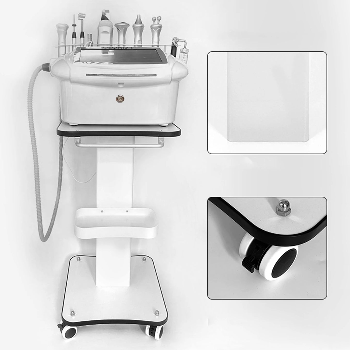 3 Tier Beauty Rolling Cart Professional Portable Barber Shop Rolling Trolley For Beauty Salons Washing Machine Hair Removal Cart