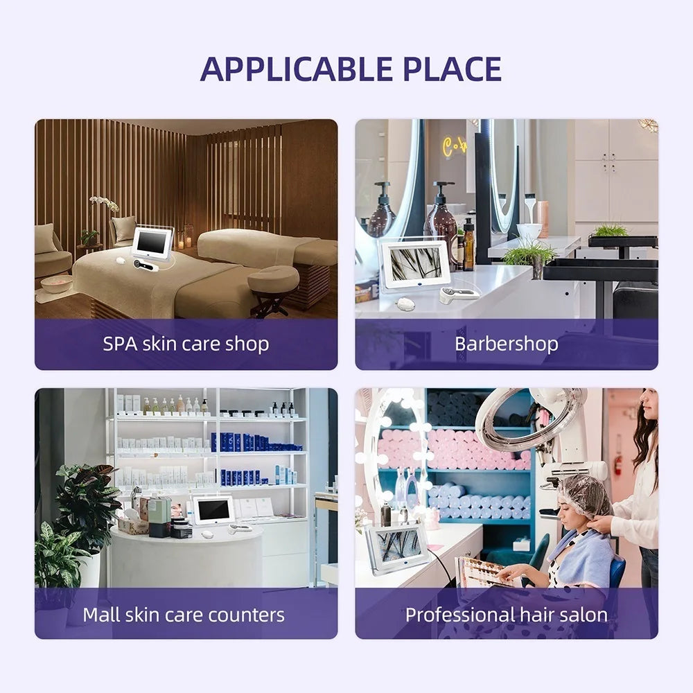 7 inch HD Display Professional Skin Analyzer 50X/200X Skin Magnifier Pore Microscope Face Tester Hair Follicle Scalp Detector