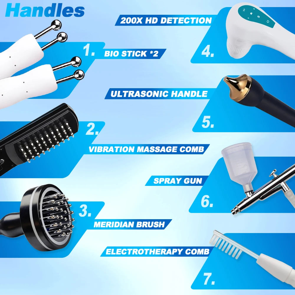 Professional Hair Loss Scalp Treatment Machine  HD 50X 200X Scalp Analysis Machine 7 in 1 Hair restoration Machine