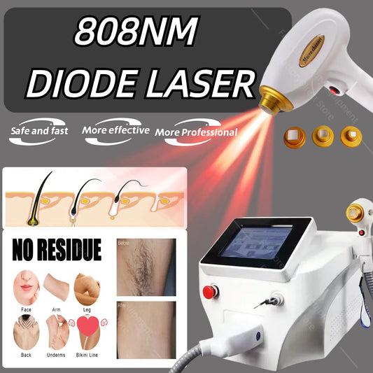 Diode Laser Hair Removal Painless Professional Machine HIGH quality 3 Wavelengths desktop Skin rejuvenation Hair Removal