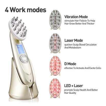 EMS Electric Laser Hair Growth Comb Infrared RF Vibration Massager Microcurrent Hair Care Loss Treatment Hair Regrowth