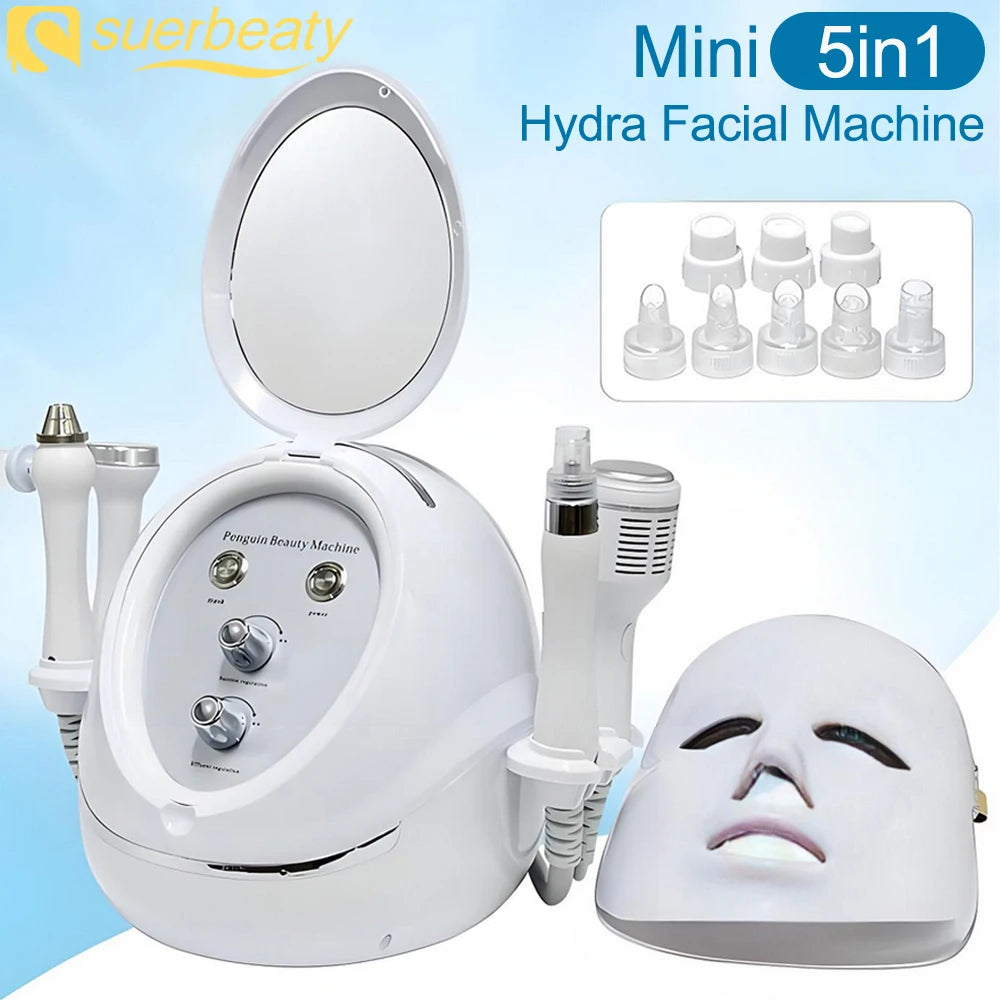 5 in 1 hydro facial machine Skin cleaning device anti aging Dead Skin Removal Skin Barrier Recovery small bubble Facial Machine