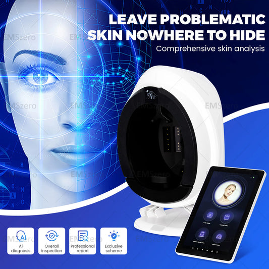 15.6 inch New 3D Facial Skin Analyzer Machine Skin Analyzer Facial Machine 8 Light Spectrum Skin Analysis Scanner