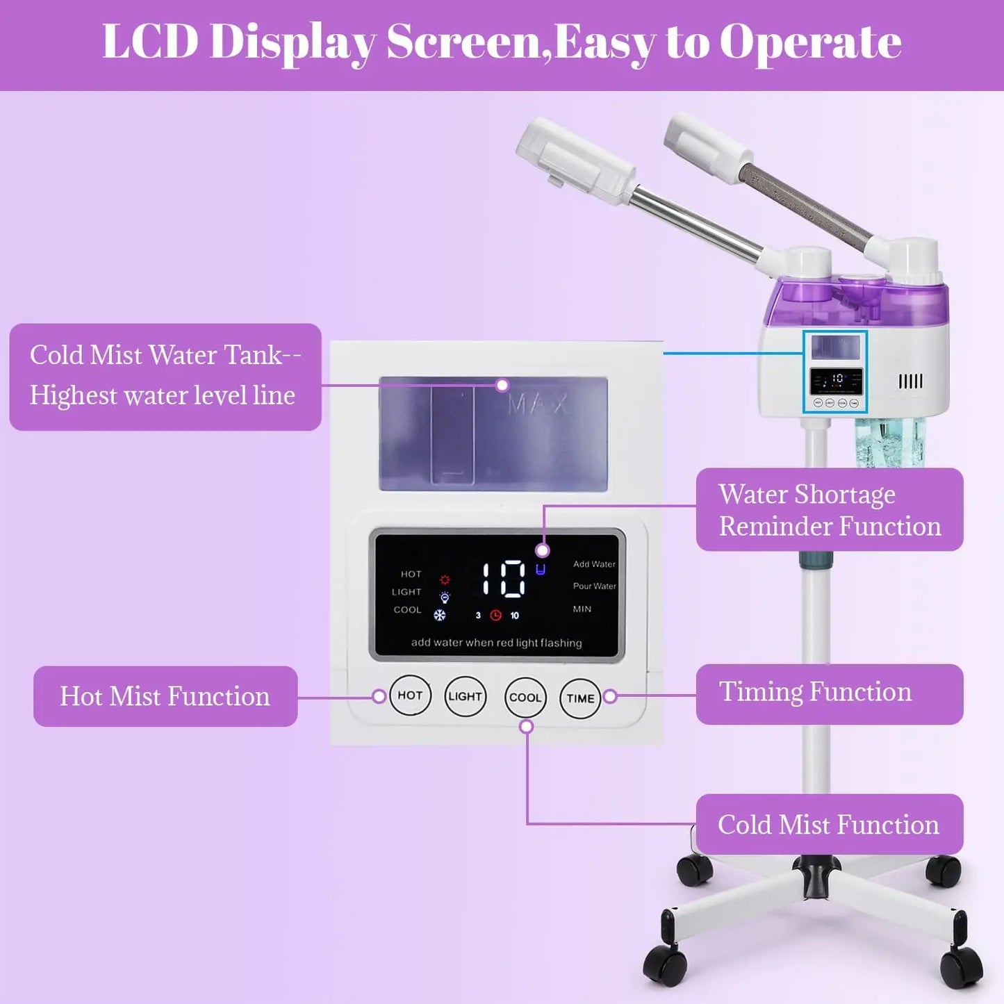 2 in 1 Ozone Facial Nano Hot Cold Steamer Warm Mist Ion Steaner Face Deep Cleaning 10s Spray Vaporizer Salon Home Spa Sprayer