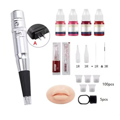 Tattoo machine set Permanent Makeup Eyebrow Lip Universal Body Art Supplies Suitable For Beginners Microblading Equipment Set