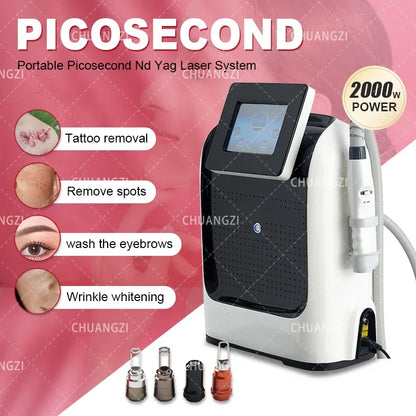 Professional Picosecond Laser Machine 755nm 1064nm 532nm 1320nm Nd Yag Q Switch Tattoo Removal And Eyebrow Removal