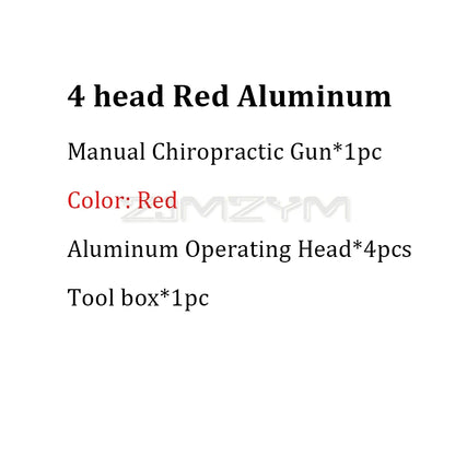 300N Chiropractic Adjustment Tool Spine 6 Levels 1/4 Heads Therapy Adjust Vertebration Tool Massager Manual Chiropractic Gun Set