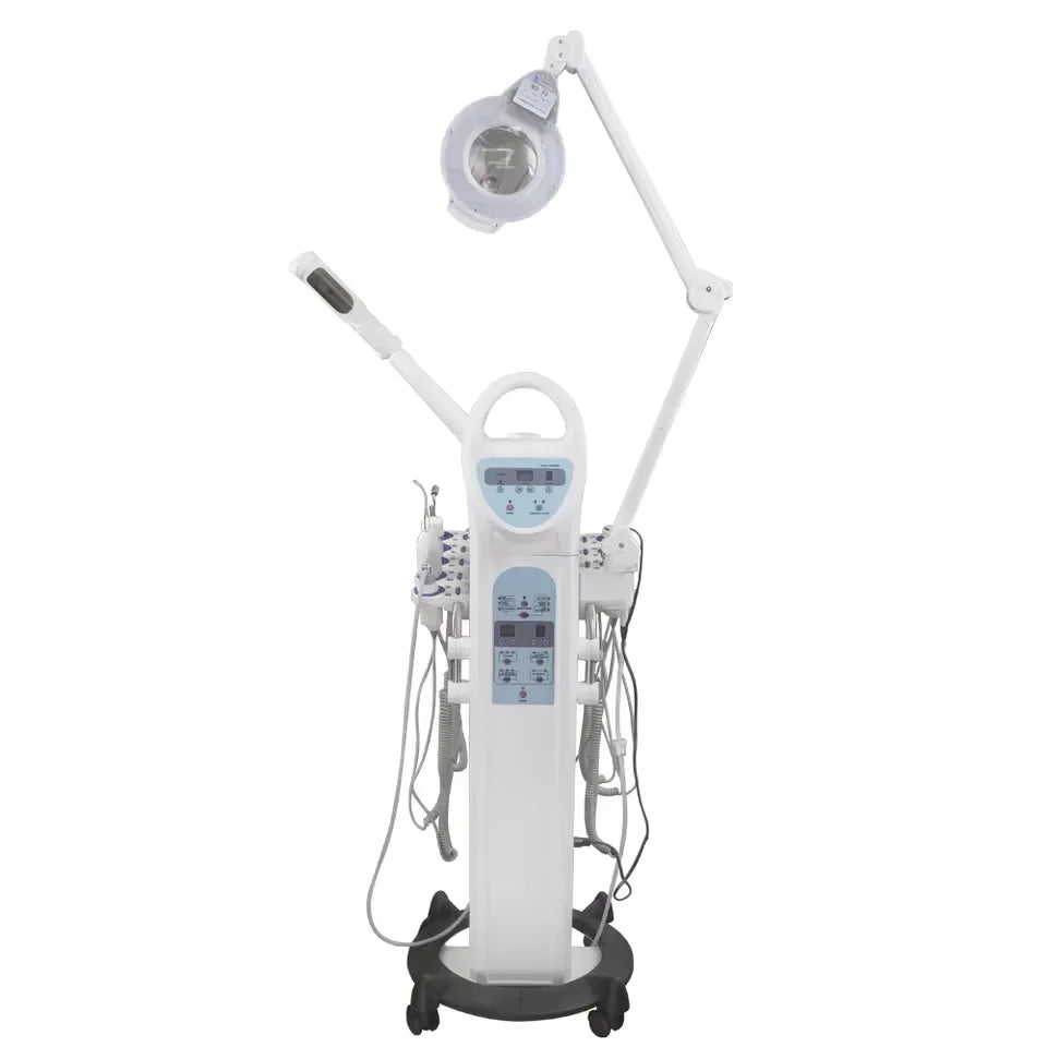 Top Beauty Products 10 in 1 Multifunctional Facial Beauty Machine Vacuum Facial Cleansing LED Magnifying Lamp Hot Steamer