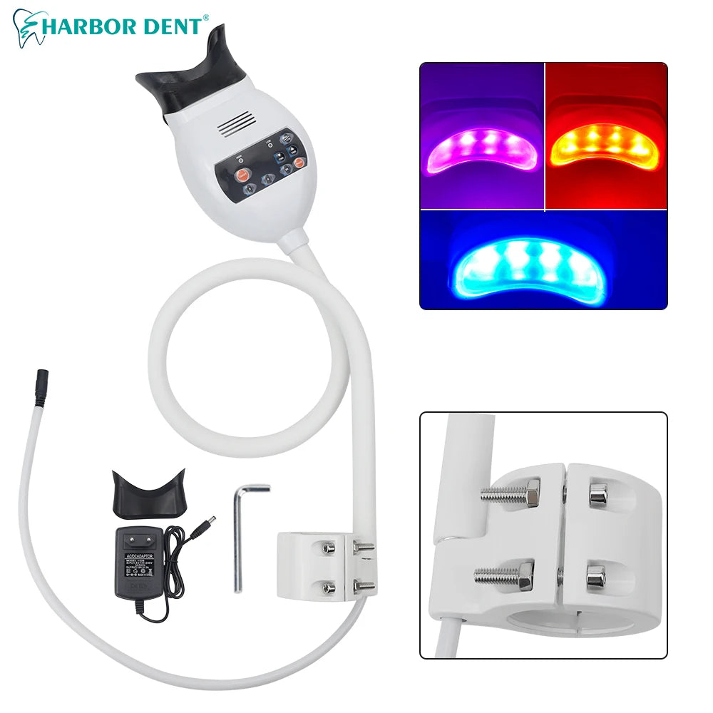 Dental Cold Light Lamp 3Color Desk Tooth Whitening Machine Bleaching Accelerator Device LED Light Dentistry Equipment Adjustable