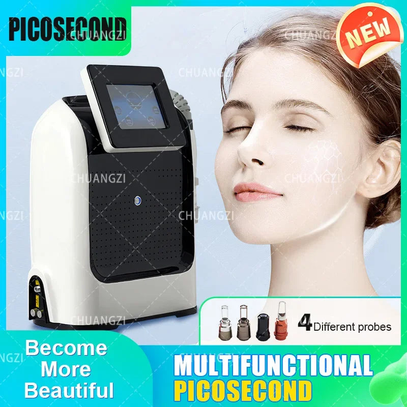 Professional Picosecond Laser Machine 755nm 1064nm 532nm 1320nm Nd Yag Q Switch Tattoo Removal And Eyebrow Removal