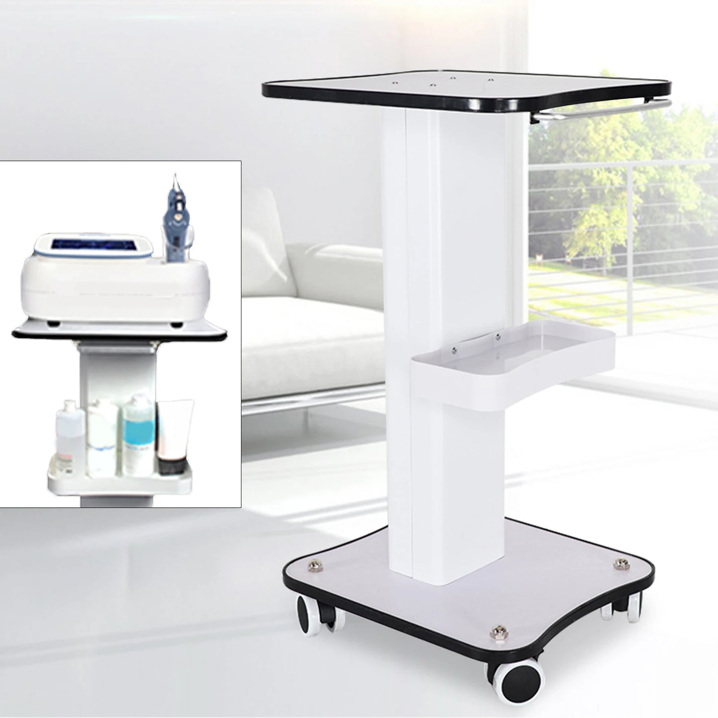 3 Tier Beauty Rolling Cart Professional Portable Barber Shop Rolling Trolley For Beauty Salons Washing Machine Hair Removal Cart
