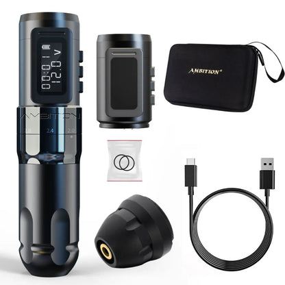 Ambition MARS-U Professional Wireless Tattoo Machine Pen Adjustable Stroke 2.2-4.2mm Cartridge 1800mAh Coreless Motor Tattoo Art