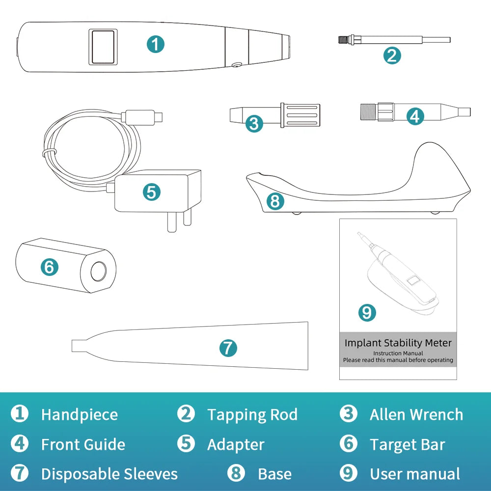 AI-ICHECK Dental Implant Stability Meter IST Test Measuring Device 0°~30° Upward Smart Tapping Strength 1.0N To 1.3N