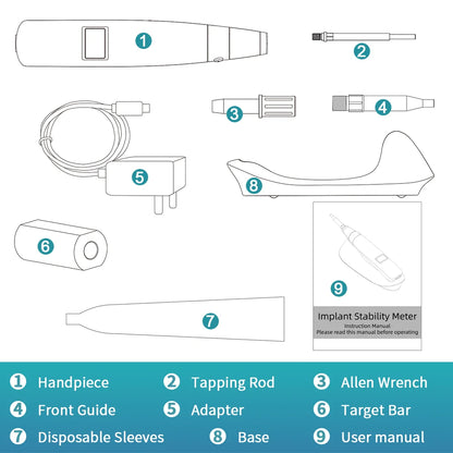 AI-ICHECK Dental Implant Stability Meter IST Test Measuring Device 0°~30° Upward Smart Tapping Strength 1.0N To 1.3N