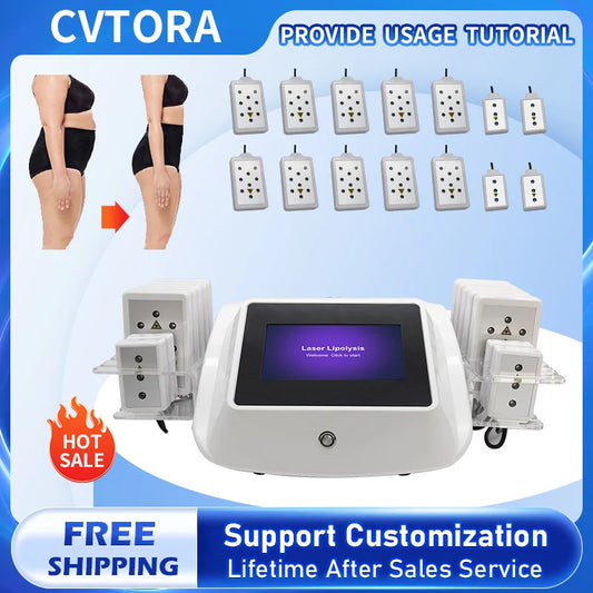 Professional Lipo Laser Red Light Physiotherapy System Shape Loss Fat  Lifting 635-650NM wavelength Abdomen Waist Legs FatBurner