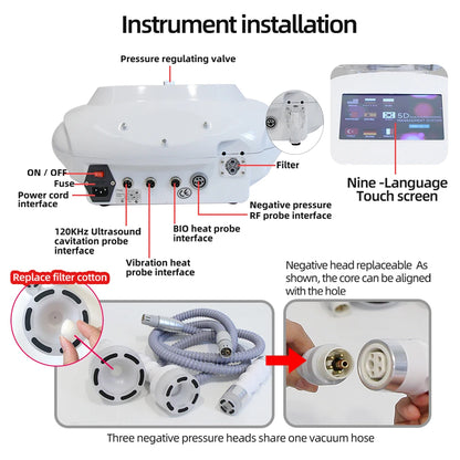 6 in 1 120K Cavitation Vacuum Massage Machine Body Shaping Weight Loss Facial Lifting Anti Cellulite Beauty Machine Skin Care