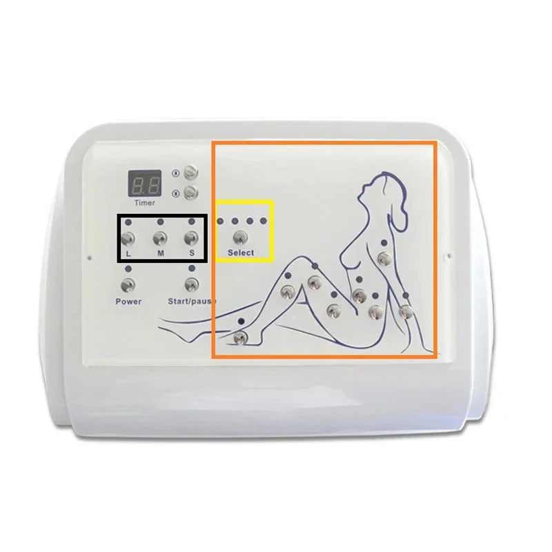 25Air Wave Pressure Lymphatic Drainage Vacuum Therapy Pressotherapy Machine Muscle Relax Leg Waist Body Massage Air Compression