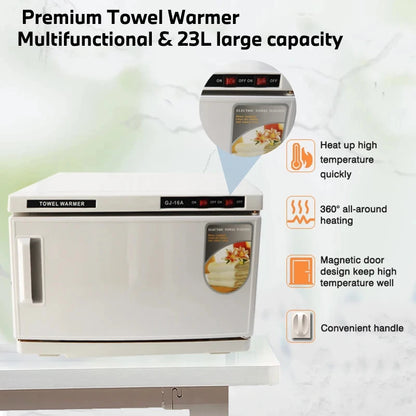 UV Sterilizer Large Capacity Towel Warmer Hot Towel Cabinet Facial Spa Massage Salon Hotel Gym Barber Sterilizer 16L 2 in 1