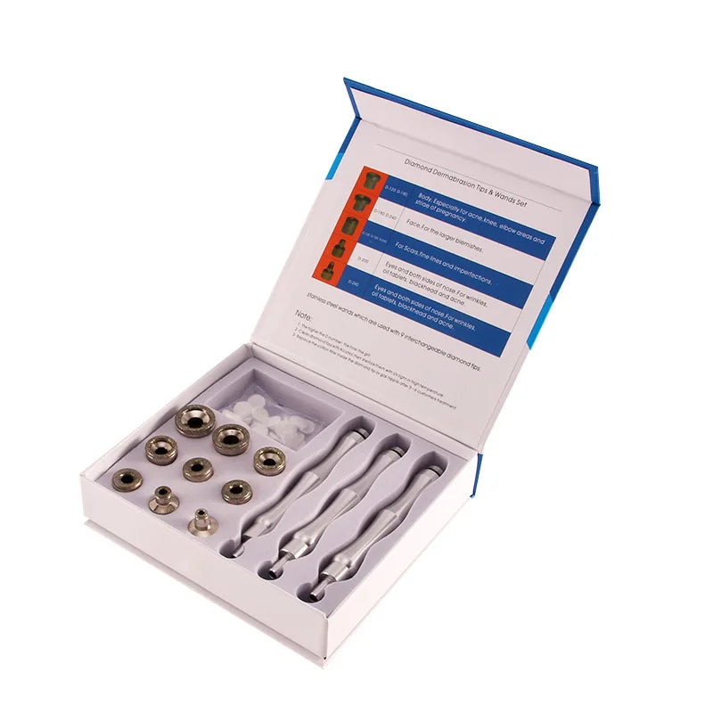 9 Tips 3 Wands Diamond Dermabrasion Accessory Tips For Facial Skin Peeling Blackhead Remover Face Care Beauty