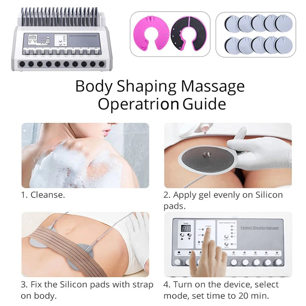 Slimming Machine Microcurrent Russian Waves Ems Muscle Atimulator Electrostimulation Current Device Weight Loss Body Massage