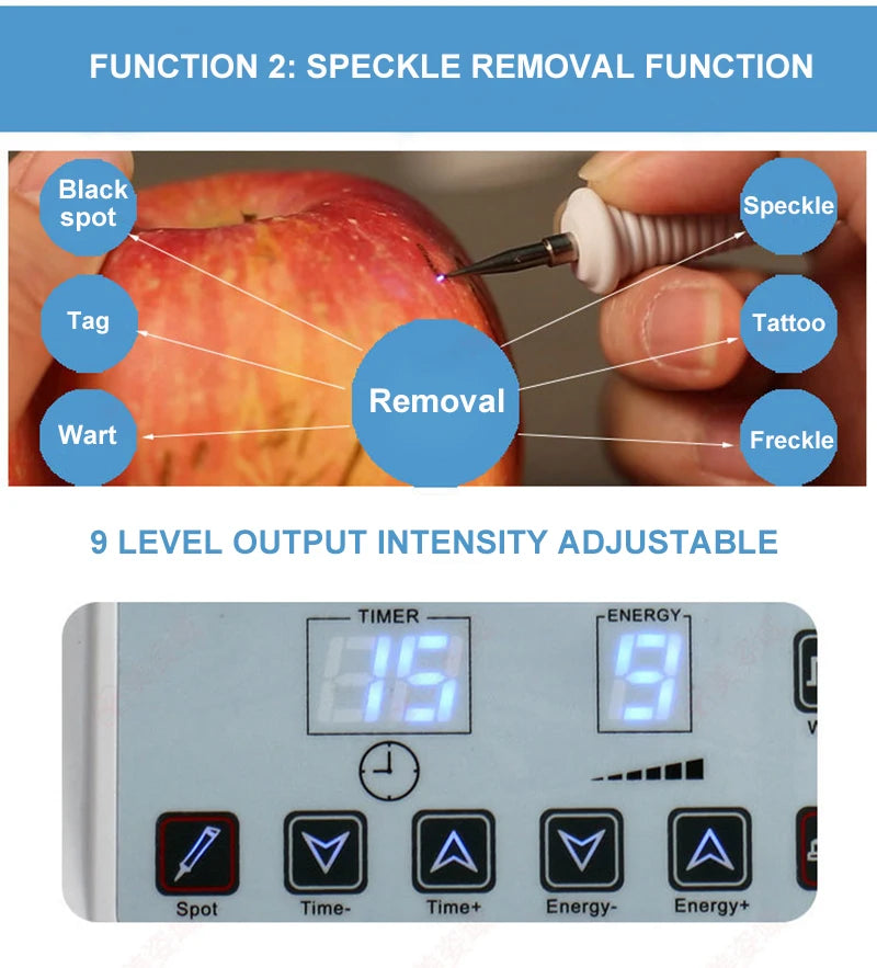 Ultrasonic 3 In 1 Facial Machine Ultrasonic Tattoo Facial Tag Wart Mole Freckle Removal Beauty Micro Plasma Freckle Removal Pen