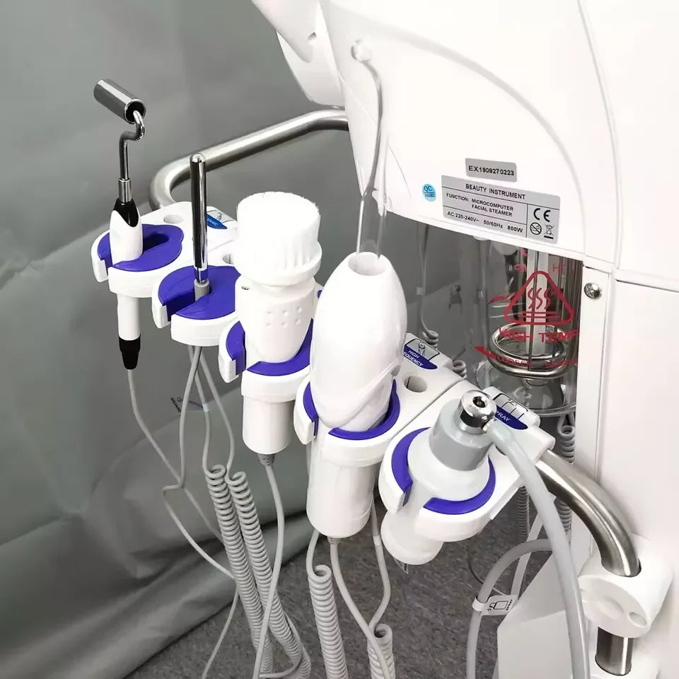 Top Beauty Products 10 in 1 Multifunctional Facial Beauty Machine Vacuum Facial Cleansing LED Magnifying Lamp Hot Steamer