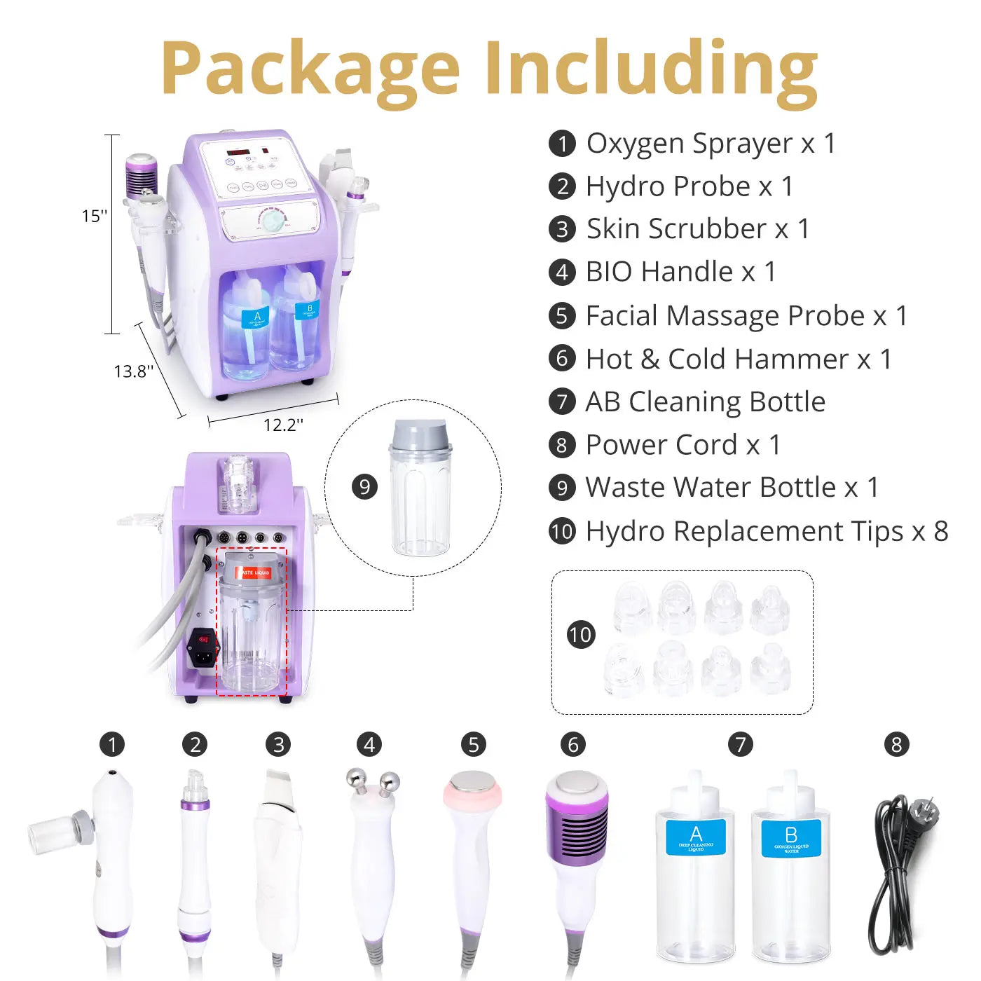 professional Hydro Water Oxygen Machine Jet Peel Oxy Spray Facial Machine Face Cleaning RF Lifting Dermabrasion Skin Care Beauty