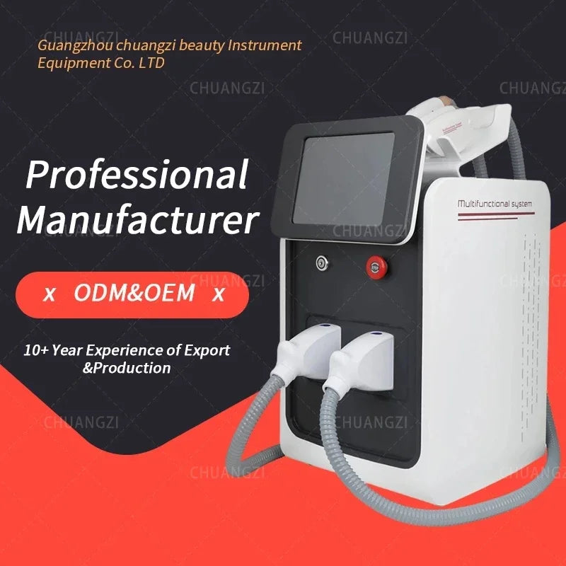 Three in One Semiconductor Laser OPT IPL Hair Removal Machine Portable ND Yag Laser Tattoo Removal Professional Beauty Laser Equ