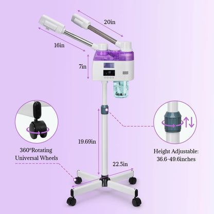 2 in 1 Ozone Facial Nano Hot Cold Steamer Warm Mist Ion Steaner Face Deep Cleaning 10s Spray Vaporizer Salon Home Spa Sprayer