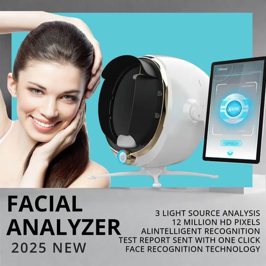 3D Skin Analysis Machine: Portable Facial Scanner with Magic Mirror - Moisture/Oil/Texture Tester for Home & Professional Use