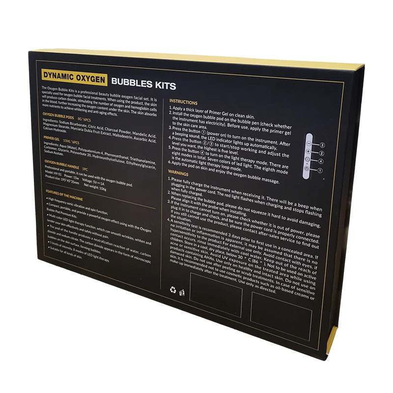 2025 Latest Box Set CO2 Bubble Oxygenation Capsules Pods Rechargeable Oxygen Skin Tightening Facial Machine With Pods And Gels