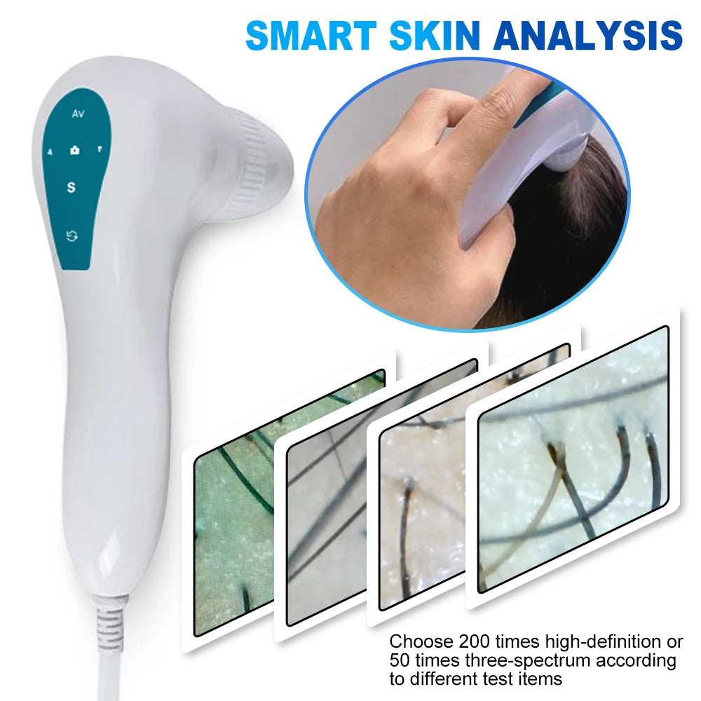 Professional Hair Loss Scalp Treatment Machine  HD 50X 200X Scalp Analysis Machine 7 in 1 Hair restoration Machine