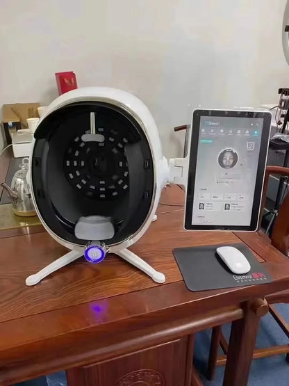 3D Skin Analysis Machine: Portable Facial Scanner with Magic Mirror - Moisture/Oil/Texture Tester for Home & Professional Use