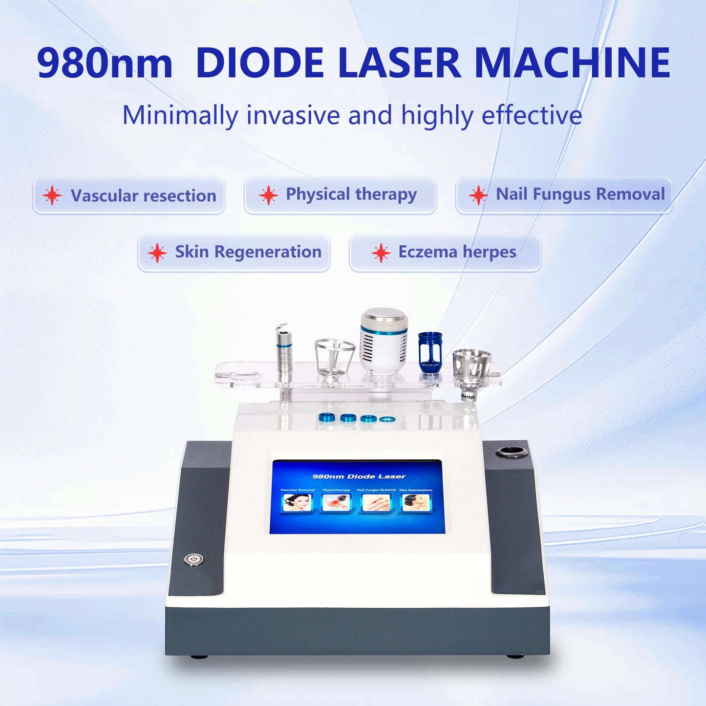 980nm Diode Laser Machine for Skin Fungal Infection Image Vascular Vein Removal Nail Fungus Removal Device