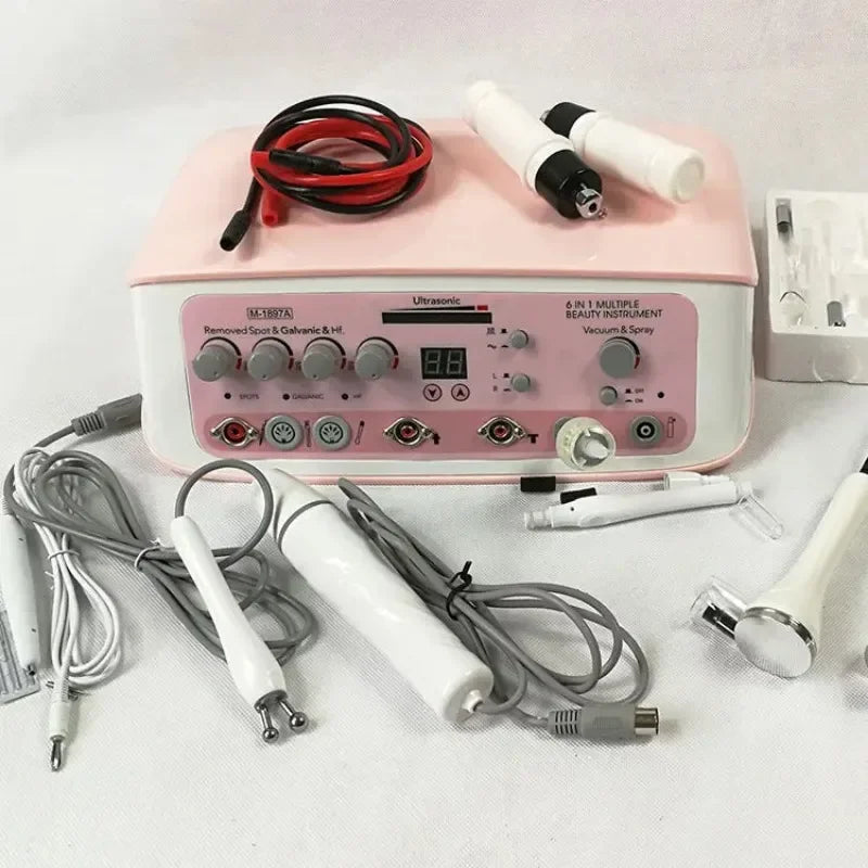 multifunction beauty equipment facial Ultrasonic Vacuum Galvanic High Frequency Spray Facial Machine